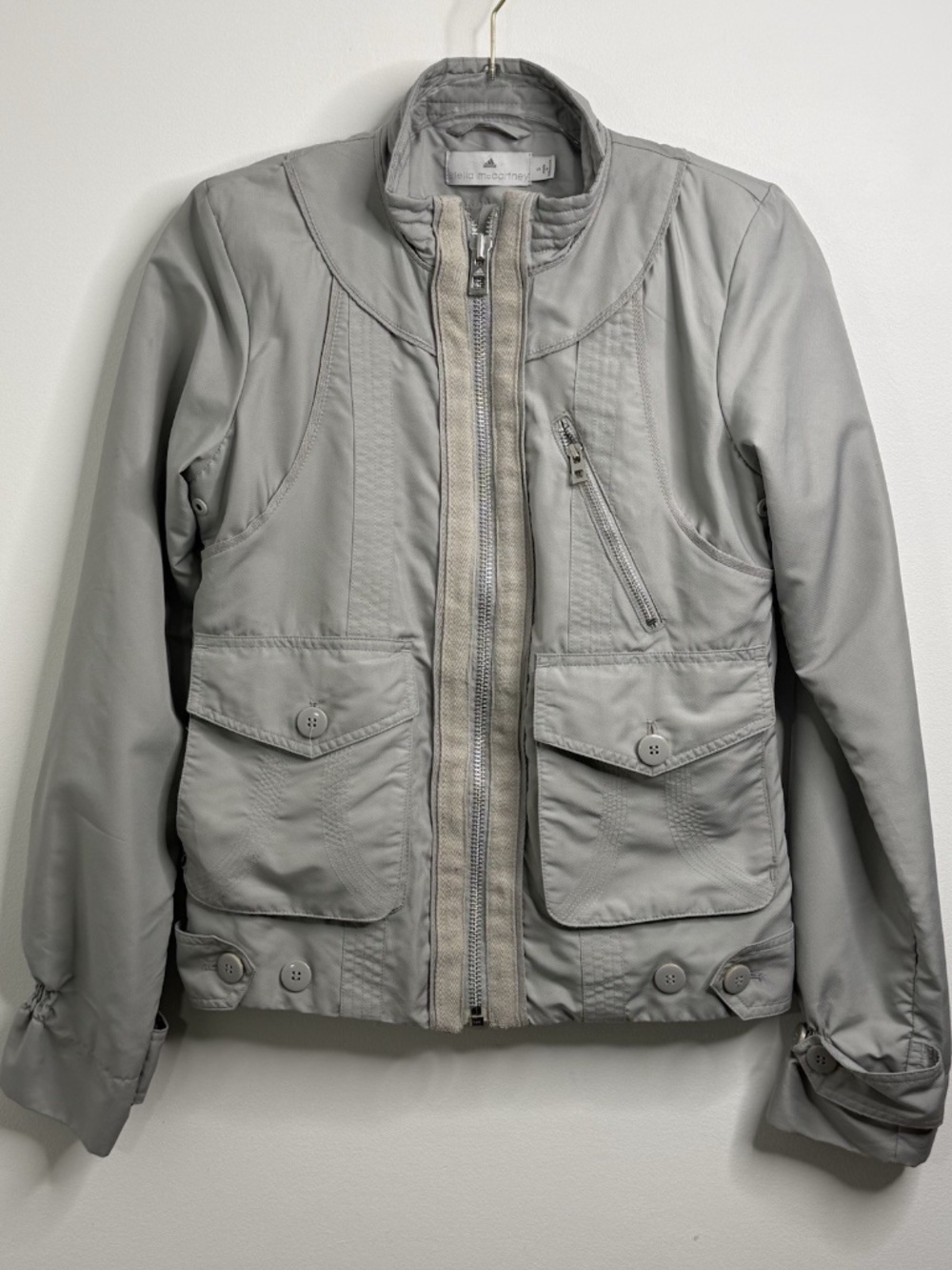 Adidas by Stella McCartney Zip Up Lightweight Jacket Sz S Gray Y2K 2000's Fitted